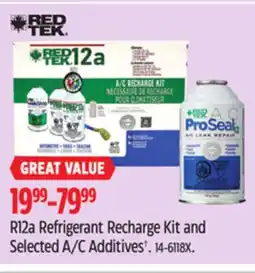 Canadian Tire Red Tek R12a Refrigerant Recharge Kit and Selected A/C Additives offer
