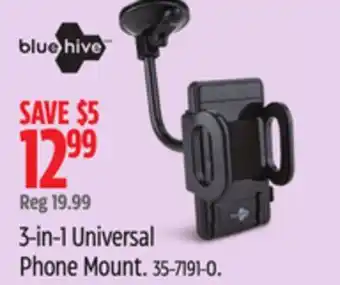 Canadian Tire Bluehive 3-in-1 Universal Phone Mount offer