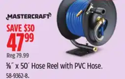 Canadian Tire Mastercraft 3⁄8˝ x 50´ Hose Reel with PVC Hose offer