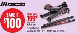 Canadian Tire Motomaster 3-Ton Hybrid Aluminum and Steel Garage Jack offer