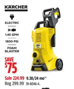 Canadian Tire Kärcher ELECTRIC 1.45 GPM 1800 PSI FOAM BLASTER offer