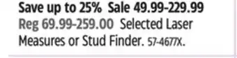 Canadian Tire Selected Laser Measures or Stud Finder offer