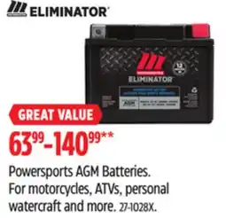 Canadian Tire Motomaster Powersports AGM Batteries offer