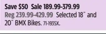 Canadian Tire Redline Selected 18˝ and 20˝ BMX Bikes offer