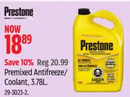 Canadian Tire Prestone Premixed Antifreeze/ Coolant, 3.78L offer