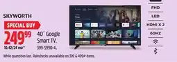 Canadian Tire Skyworth 40 Google Smart TV offer