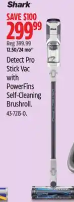 Canadian Tire Shark Detect Pro Stick Vac with PowerFins Self-Cleaning Brushroll offer