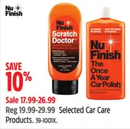 Canadian Tire Nu Finish Selected Car Care Products offer