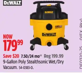 Canadian Tire DEWALT 9-Gallon Poly Stealthsonic Wet/Dry Vacuum offer
