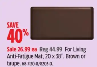 Canadian Tire For Living Anti-Fatigue Mat, 20 x 38˝ offer
