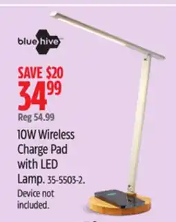 Canadian Tire BLUEHIVE 10W Wireless Charge Pad with LED Lamp offer