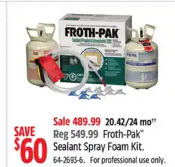 Canadian Tire Froth-Pak Sealant Spray Foam Kit offer