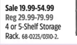 Canadian Tire Mastercraft 4 or 5-Shelf Storage Rack offer