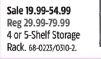 Canadian Tire Mastercraft 4 or 5-Shelf Storage Rack offer