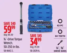Canadian Tire Mastercraft 3⁄8˝-Drive Torque Wrench offer