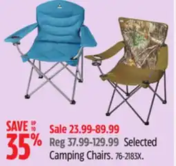Canadian Tire Coleman Selected Camping Chairs offer