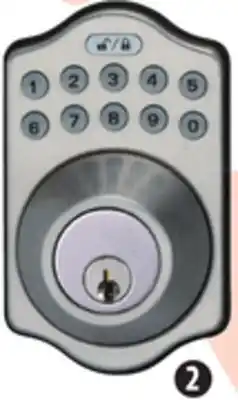 Canadian Tire EZ Electronic Deadbolt.Satin-nickel finish. Up to 6 user codes offer