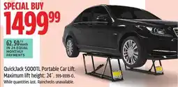 Canadian Tire QuickJack 5000TL Portable Car Lift. Maximum lift height offer