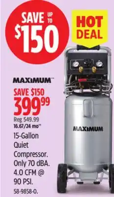 Canadian Tire Maximum 15-Gallon Quiet Compressor offer
