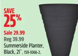 Canadian Tire Southern Patio Summerside Planter, Black, 21˝ offer