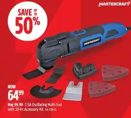 Canadian Tire Mastercraft 2.5A Oscillating Multi-Tool with 20-Pc Accessory Kit offer