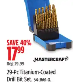 Canadian Tire Mastercraft 29-Pc Titanium-Coated Drill Bit Set offer