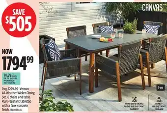 Canadian Tire CANVAS All-Weather Wicker Dining Set offer