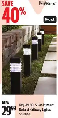 Canadian Tire For Living Solar-Powered Bollard Pathway Lights offer
