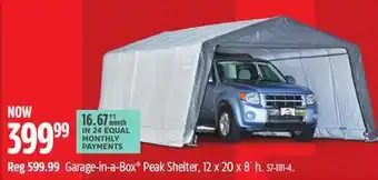 Canadian Tire Shelter Logic Garage-in-a-Box Peak Shelter, 12 x 20 x 8´ h offer