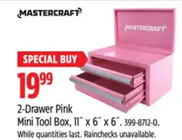 Canadian Tire Mastercraft 2-Drawer Pink Mini Tool Box offer