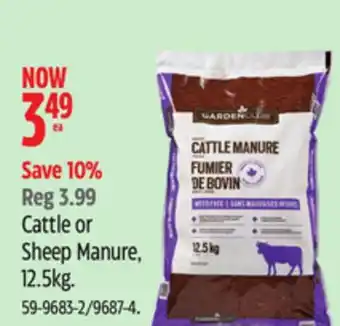 Canadian Tire Garden Club Cattle or Sheep Manure offer