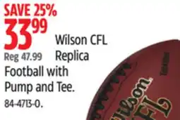 Canadian Tire Wilson CFL Replica Football with Pump and Tee offer
