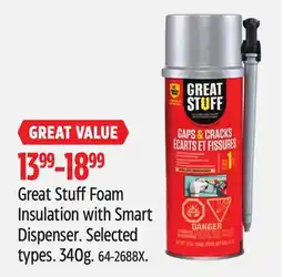 Canadian Tire Great Stuff Foam Insulation with Smart Insulation with Smart Dispenser offer