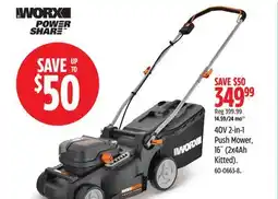 Canadian Tire Worx 40V 2-in-1 Push Mower offer