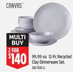 Canadian Tire CANVAS 12-Pc Recycled Clay Dinnerware Set offer