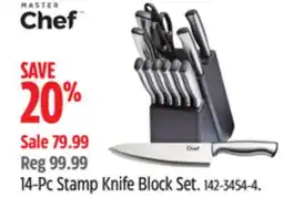 Canadian Tire Master Chef 14-Pc Stamp Knife Block Set offer