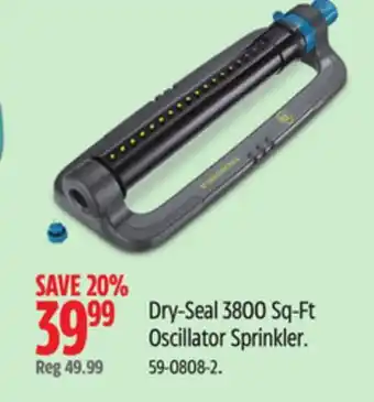 Canadian Tire Yardworks Dry-Seal 3800 Sq-Ft Oscillator Sprinkler offer