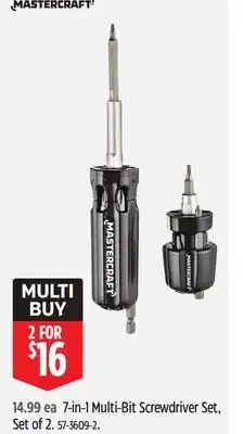 Canadian Tire Mastercraft 7-in-1 Multi-Bit Screwdriver Set offer