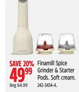 Canadian Tire Finamill Spice Grinder & Starter Pods. Soft cream offer