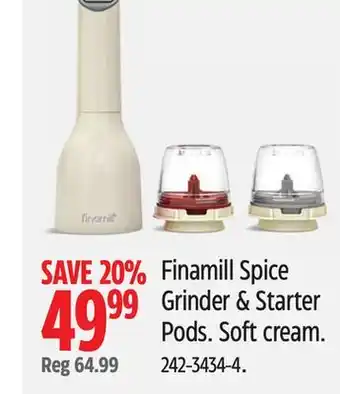 Canadian Tire Finamill Spice Grinder & Starter Pods. Soft cream offer