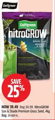Canadian Tire Golfgreen NitroGROW Sun & Shade Premium Grass Seed offer