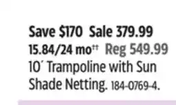 Canadian Tire Plum 10´ Trampoline with Sun Shade Netting offer
