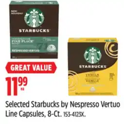 Canadian Tire Selected Starbucks by Nespresso Vertuo Line Capsules offer