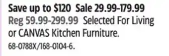 Canadian Tire Selected For Living or CANVAS Kitchen Furniture offer