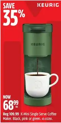 Canadian Tire Keurig K-Mini Single Serve Coffee Maker offer