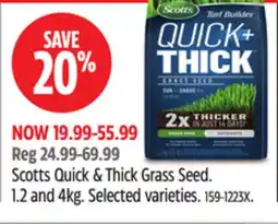 Canadian Tire Scotts Quick + Thick Grass Seed offer