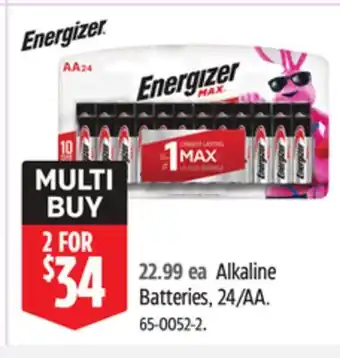 Canadian Tire Alkaline Batteries, 24/AA offer