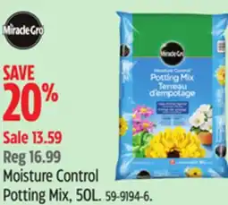 Canadian Tire Miracle-Gro Moisture Control Potting Mix offer