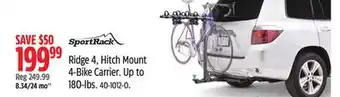 Canadian Tire Sportrack Ridge 4, Hitch Mount 4-Bike Carrier offer