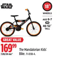 Canadian Tire Star Wars The Mandalorian Kids' Bike offer